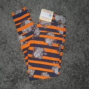 Floral and striped lularoe leggings